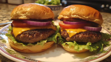 Juicy homemade classic cheeseburger with melty cheddar and fresh toppings.