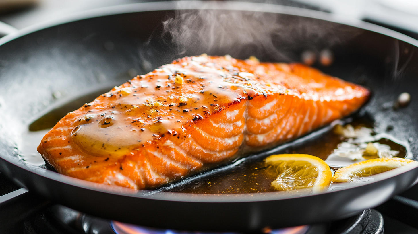 A delicious lemon Glazed salmon recipe drizzled with a sweet, tangy honey lemon glaze.